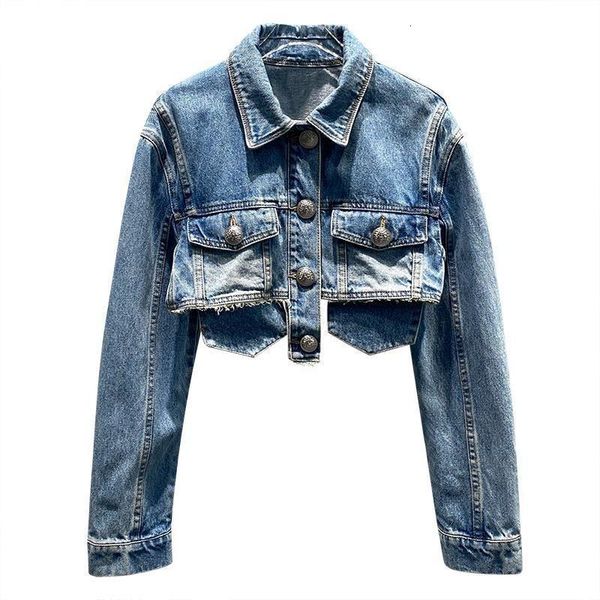 spring autumn women short single-breasted denim jacket korean fashion wild decorative buttons double pocket jean coat, Black;brown
spring autumn women short single-breasted denim jacket korean fashion wild decorative buttons double pocket jean coat, Black;brown