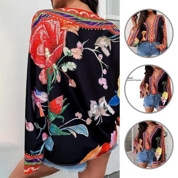 women's blouses & shirts comfy chic v-neck bohemia loose blouse autumn pullover streetwear, White
women's blouses & shirts comfy chic v-neck bohemia loose blouse autumn pullover streetwear, White