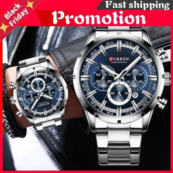 wristwatches fashion mens watches stainless steel chronograph quartz watch men sport male clock relogio masculino, Slivery;brown
wristwatches fashion mens watches stainless steel chronograph quartz watch men sport male clock relogio masculino, Slivery;brown