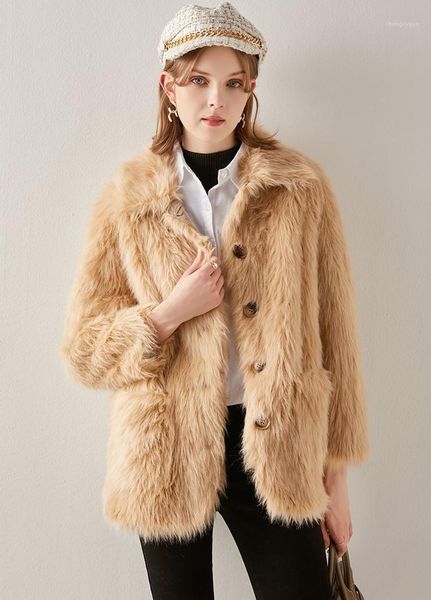 women's wool & blends obrix trendy female fur coat square collar single breasted pockets streetwear fashion casual for women, Black
women's wool & blends obrix trendy female fur coat square collar single breasted pockets streetwear fashion casual for women, Black