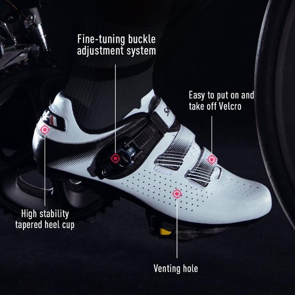 cycling footwear santic- men's/women's breathable entry-level bicycle shoes palladium buckle non-slip road mountain bike lightweig, Black
cycling footwear santic- men's/women's breathable entry-level bicycle shoes palladium buckle non-slip road mountain bike lightweig, Black