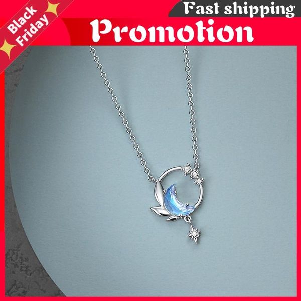 chains design 45cm moon night necklace pendant crystal zircon silver light blue for women elegant fine jewelry gift
chains design 45cm moon night necklace pendant crystal zircon silver light blue for women elegant fine jewelry gift