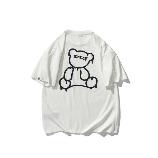 no vulgarity 2021 summer new bear t-shirt off shoulder trend men's reflective short sleeve half sleeve tee top, White;black
no vulgarity 2021 summer new bear t-shirt off shoulder trend men's reflective short sleeve half sleeve tee top, White;black