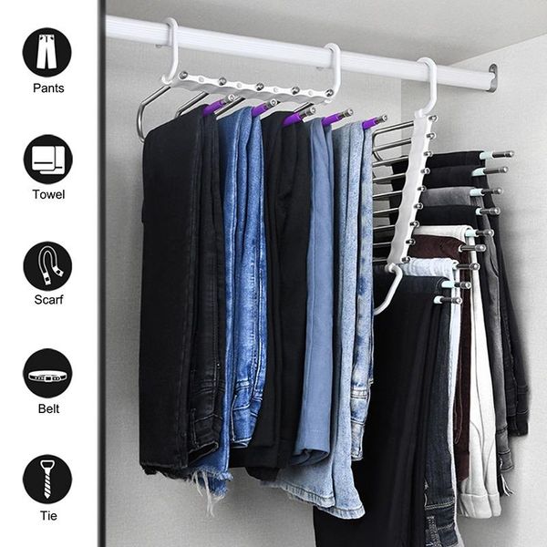 hooks & rails stainless steel trousers hanger multifunction pants closet belt holder rack portable clothes hangers saving space
hooks & rails stainless steel trousers hanger multifunction pants closet belt holder rack portable clothes hangers saving space