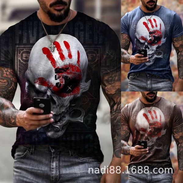 street trend skull 3d digital print 2021 summer 3d t-shirt men's round neck loose sports t-shirt7sjc, White;black
street trend skull 3d digital print 2021 summer 3d t-shirt men's round neck loose sports t-shirt7sjc, White;black