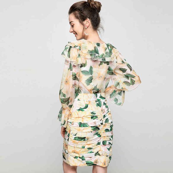 two piece dress spring female runway 2 elegant set enlargement floral printout chiffon shirt and skirt drapeado suit outfit e8kk, White
two piece dress spring female runway 2 elegant set enlargement floral printout chiffon shirt and skirt drapeado suit outfit e8kk, White