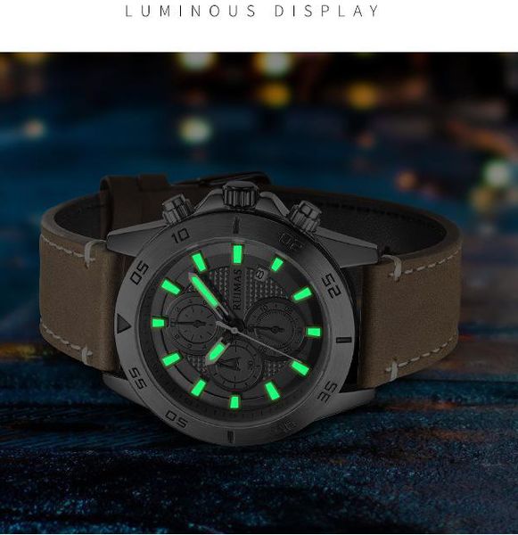 ruimas multifunctional chronograph sports men's watch 46mm luminous calendar quartz watches, Slivery;brown
ruimas multifunctional chronograph sports men's watch 46mm luminous calendar quartz watches, Slivery;brown