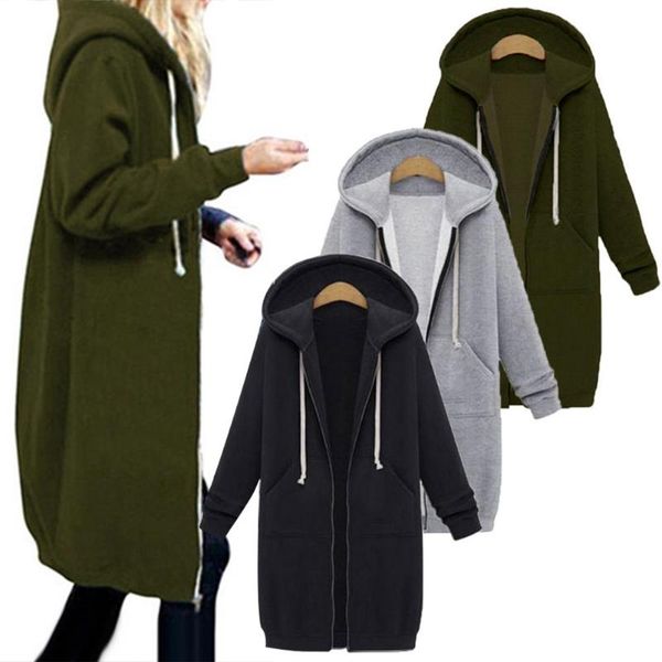women's jackets plus size solid color casual thicken hooded women zip up long sweater coat autumn and winter woman, Black;brown
women's jackets plus size solid color casual thicken hooded women zip up long sweater coat autumn and winter woman, Black;brown
