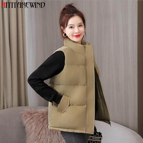 women's vests 2021 autumn winter vest women korean fashion stand collar keep warm padded waistcoat solid color slim fit sleeveless jack, Black;white
women's vests 2021 autumn winter vest women korean fashion stand collar keep warm padded waistcoat solid color slim fit sleeveless jack, Black;white