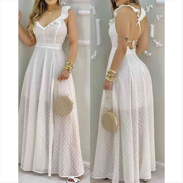 summer ruffle hem open back womens dresses slit maxi white sleeveless elegant casual lace up vacation solid long ladies, Black;gray
summer ruffle hem open back womens dresses slit maxi white sleeveless elegant casual lace up vacation solid long ladies, Black;gray