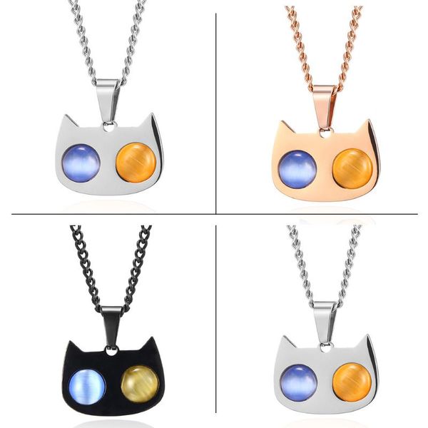 pendant necklaces cute cat couple 316l stainless steel charm choker necklace for lover friends gift animal jewelry, Silver
pendant necklaces cute cat couple 316l stainless steel charm choker necklace for lover friends gift animal jewelry, Silver