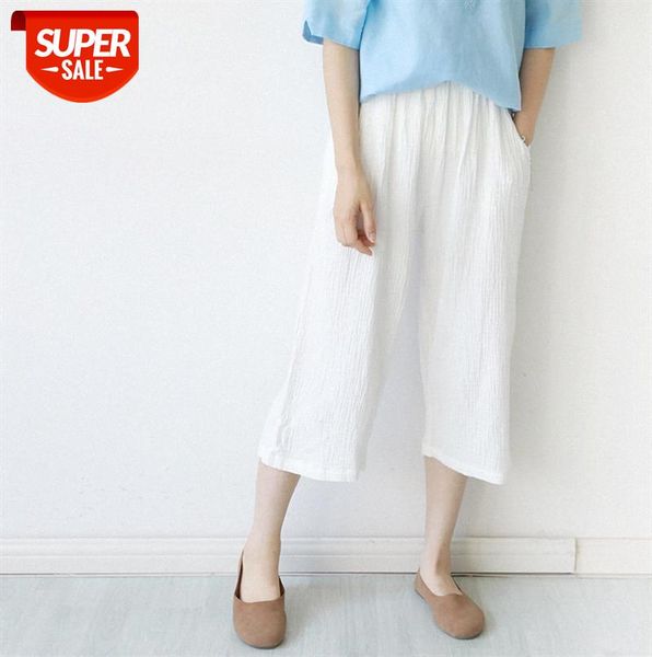 303-1030 literary and artistic retro solid color casual pants women elastic waist double layer gauze wide-leg cropped #ch8t, Black;gray
303-1030 literary and artistic retro solid color casual pants women elastic waist double layer gauze wide-leg cropped #ch8t, Black;gray