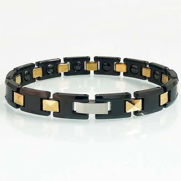 link, chain women's black color quality ceramic bracelet female golden titianium steel wristband ladies health care magnetic armband je
link, chain women's black color quality ceramic bracelet female golden titianium steel wristband ladies health care magnetic armband je
