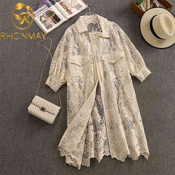 fashion women full sleeve hollow out small fresh casual style loose coat summer zip lace embroidery beach holiday 210506, Black;brown
fashion women full sleeve hollow out small fresh casual style loose coat summer zip lace embroidery beach holiday 210506, Black;brown