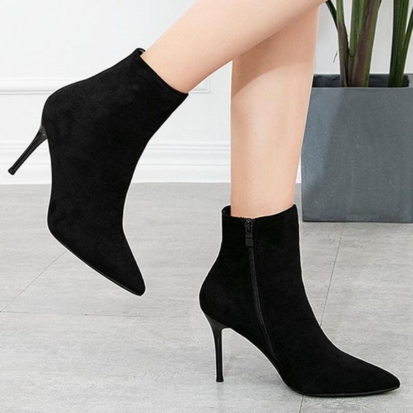 boots casual short women's high-heeled british style stiletto fashion 2021 spring, Black
boots casual short women's high-heeled british style stiletto fashion 2021 spring, Black