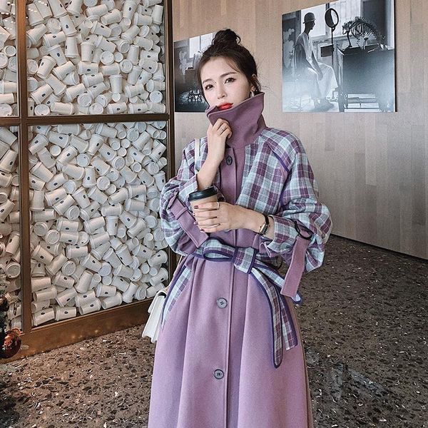 women's trench coats french contrast checkered windbreaker spring and autumn 2021 medium long british style temperament shows thin, Tan;black
women's trench coats french contrast checkered windbreaker spring and autumn 2021 medium long british style temperament shows thin, Tan;black