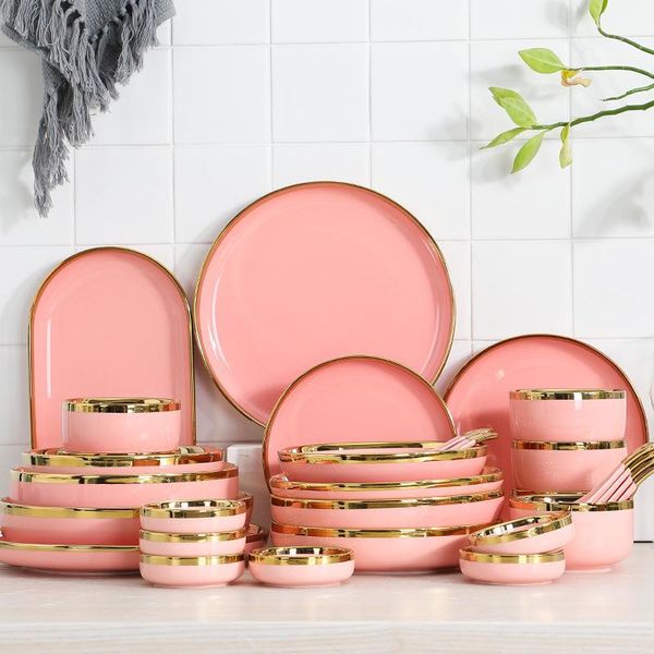 dishes & plates nordic phnom penh girl powder ceramic tableware set household rice bowl western steak plate
dishes & plates nordic phnom penh girl powder ceramic tableware set household rice bowl western steak plate