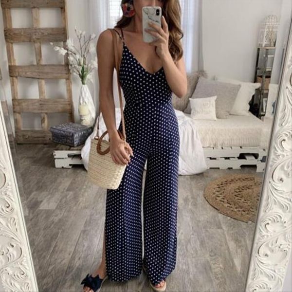 the polka dot women romper strappy backless high waist v neck casual wide leg long navy blue s 2xl, Black;white
the polka dot women romper strappy backless high waist v neck casual wide leg long navy blue s 2xl, Black;white
