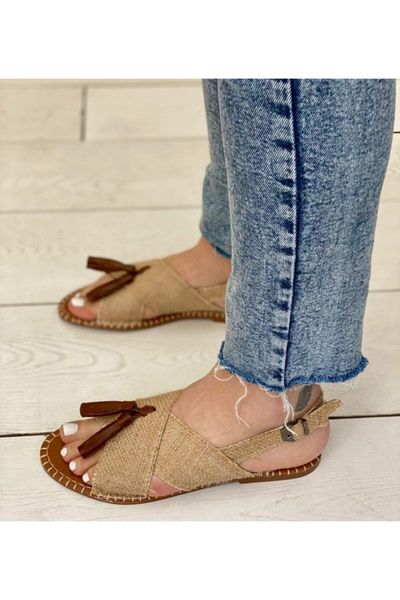 sandals women tassels straw, Black