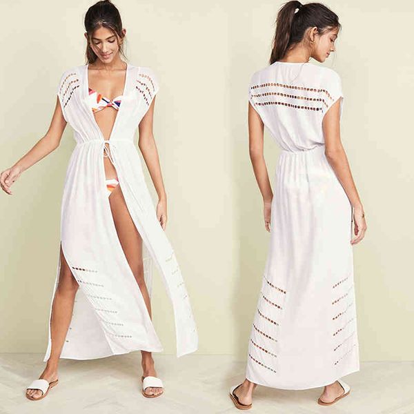 striped hollow out white cotton summer beach tunic women plus size beachwear self belted front open midi dress n1004 210416, White;black
striped hollow out white cotton summer beach tunic women plus size beachwear self belted front open midi dress n1004 210416, White;black