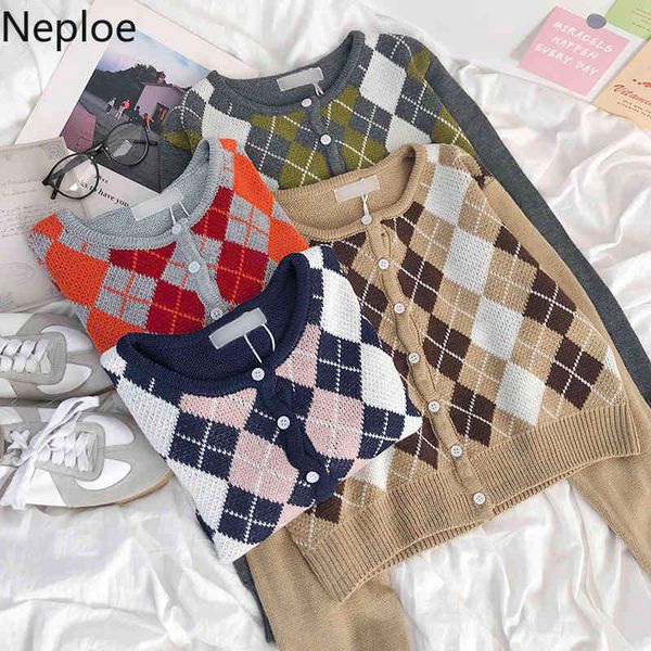 neploe cropped sweaters japanses contrast color plaid knitted cardigan o-neck long sleeve all-match casual coat femme 94847 210422, White
neploe cropped sweaters japanses contrast color plaid knitted cardigan o-neck long sleeve all-match casual coat femme 94847 210422, White