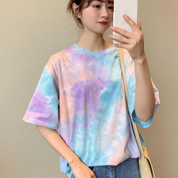women's t-shirt tie dye printed t-shirts 2021 korean style short sleeve loose tee wdc5897, White
women's t-shirt tie dye printed t-shirts 2021 korean style short sleeve loose tee wdc5897, White