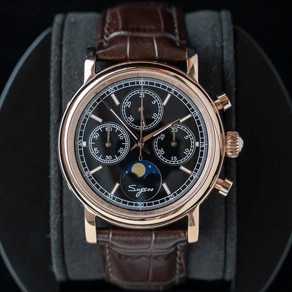 mechanical chronograph watch for men sapphire crystal waterproof men's seagull st1908 watches luminous sugess moonphase wristwatches, Slivery;brown
mechanical chronograph watch for men sapphire crystal waterproof men's seagull st1908 watches luminous sugess moonphase wristwatches, Slivery;brown