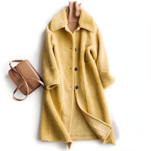 women's fur & faux autumn 2021 fashion sheep shearing coats female outerwear trench coat korean clothing casaco feminino gmm95, Black
women's fur & faux autumn 2021 fashion sheep shearing coats female outerwear trench coat korean clothing casaco feminino gmm95, Black
