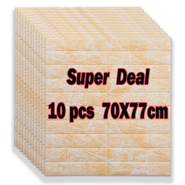 wall stickers 10pcs 70x77cm 3d sticker panels imitation brick self adhesive wallpaper kitchen bedroom home decor living room decoration
wall stickers 10pcs 70x77cm 3d sticker panels imitation brick self adhesive wallpaper kitchen bedroom home decor living room decoration