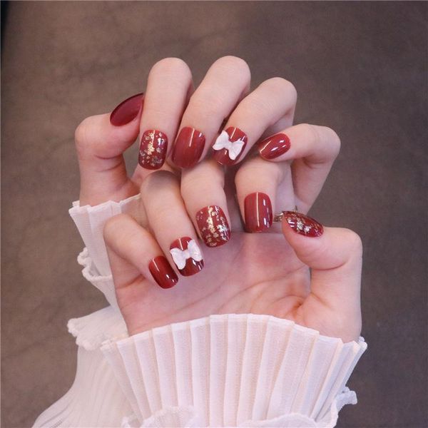 false nails 24pcs red bow wear short paragraph fashion manicure patch save time wearable nail dl, Red;gold
false nails 24pcs red bow wear short paragraph fashion manicure patch save time wearable nail dl, Red;gold