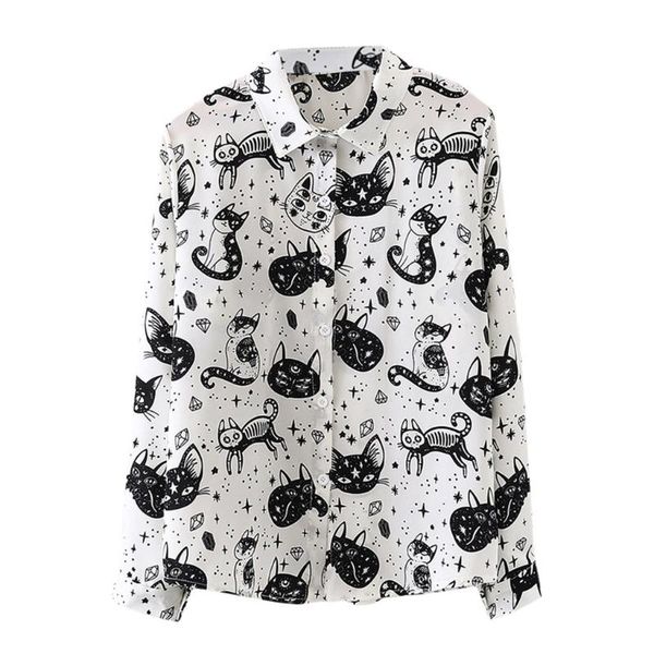 women shirts animal button polyester summer autumn fashion long sleeve art cat print shirt casual loose blouse women's blouses &, White
women shirts animal button polyester summer autumn fashion long sleeve art cat print shirt casual loose blouse women's blouses &, White