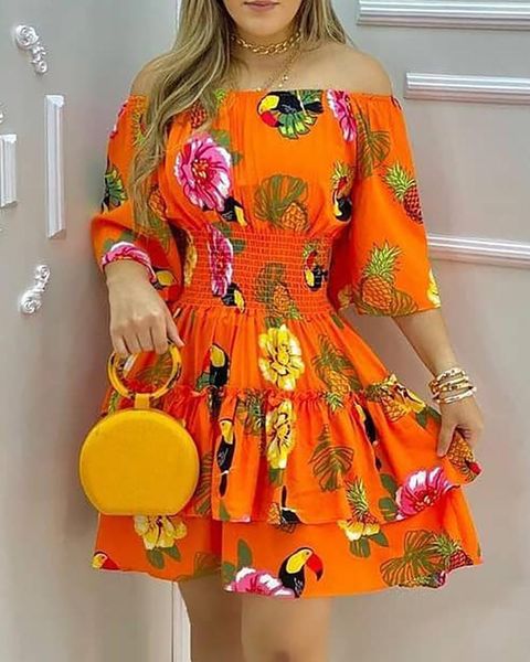 casual dresses tropical print off shoulder mini summer dress women bandeau taille, Black;gray
casual dresses tropical print off shoulder mini summer dress women bandeau taille, Black;gray