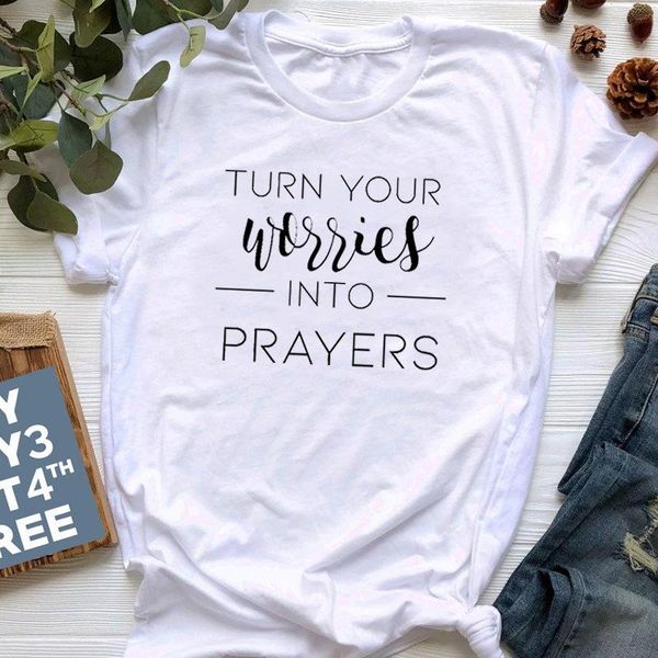women's t-shirt 100% pure cotton t shirt turn into prayers letter print women short sleeve o neck loose tshirt 2021 summer causal tee, White
women's t-shirt 100% pure cotton t shirt turn into prayers letter print women short sleeve o neck loose tshirt 2021 summer causal tee, White