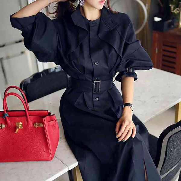 autumn and winter korean version of high-end temperament collar waist fashion retro long windbreaker coat, Black;gray
autumn and winter korean version of high-end temperament collar waist fashion retro long windbreaker coat, Black;gray