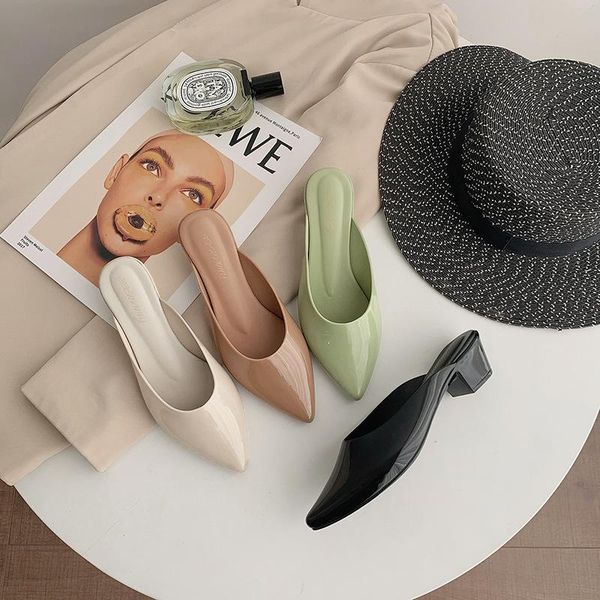 slippers pointed toe candy color jelly women med-high heels slides summer beach flip flops pvc mules shoes pantufa, Black
slippers pointed toe candy color jelly women med-high heels slides summer beach flip flops pvc mules shoes pantufa, Black