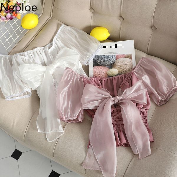 Women's Blouses & Shirts Neploe Sexy Bowknot Women Blouse Summer Slash Neck Short Puff Sleeve Ladies Blusa Sweet Solid Female Tops 1C484 1JHV, White
Women's Blouses & Shirts Neploe Sexy Bowknot Women Blouse Summer Slash Neck Short Puff Sleeve Ladies Blusa Sweet Solid Female Tops 1C484 1JHV, White