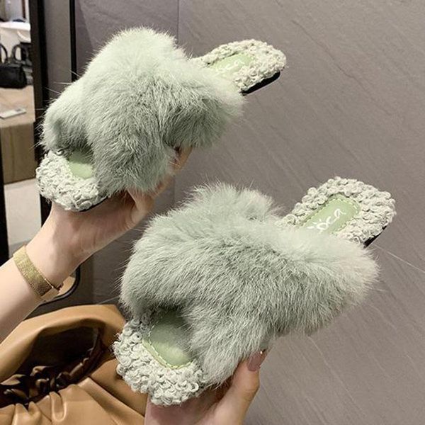two style lambswool slippers women 35-40 flat double band furry shoes for fur pantuflas cross woolen slides 2021, Black
two style lambswool slippers women 35-40 flat double band furry shoes for fur pantuflas cross woolen slides 2021, Black
