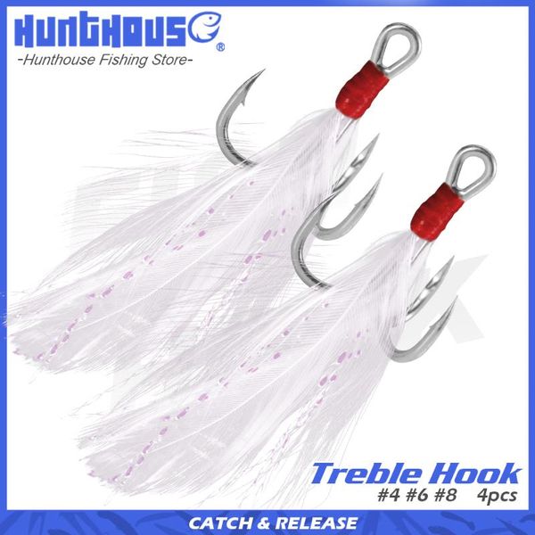 fishing hooks hunthouse 4# 6# 8# treble 4pcs/lot 3x strong hook with feathers high steel carbon for hard lure tool
fishing hooks hunthouse 4# 6# 8# treble 4pcs/lot 3x strong hook with feathers high steel carbon for hard lure tool
