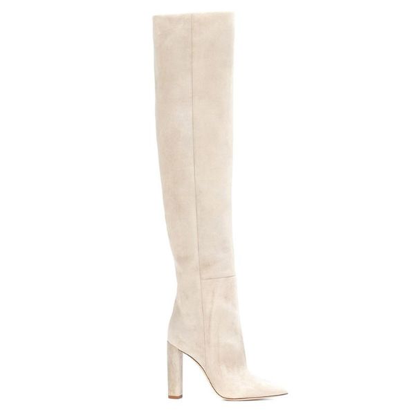 boots heel over knee large size high women's beige suede pointed autumn and winter, Black
boots heel over knee large size high women's beige suede pointed autumn and winter, Black