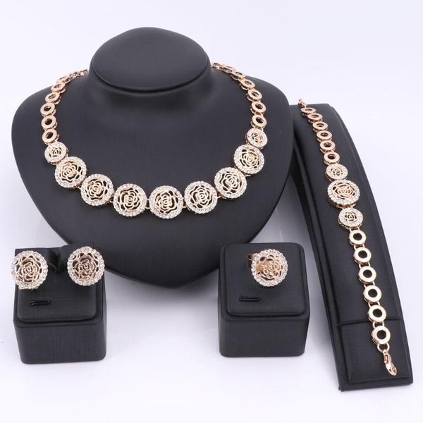 earrings & necklace woman accessories flower crystal jewelry set wholesale fashion african beads dubai gold color bridal gift, Silver
earrings & necklace woman accessories flower crystal jewelry set wholesale fashion african beads dubai gold color bridal gift, Silver