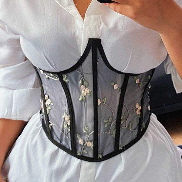 women waist corset girdle mesh flower embroidery fish bone shape with vertical pattern decoration p0817, Black;brown
women waist corset girdle mesh flower embroidery fish bone shape with vertical pattern decoration p0817, Black;brown