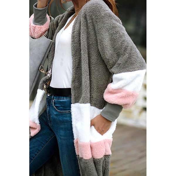 women's jackets autumn long sleeve plush warm coat thick patchwork outwear female casual overcoat women wild cardigan, Black;brown
women's jackets autumn long sleeve plush warm coat thick patchwork outwear female casual overcoat women wild cardigan, Black;brown