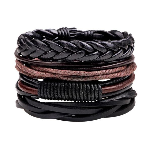 link, chain simple retro suit bracelet diy woven men's leather bracelets jewelry snap button holiday wedding gifts, Black
link, chain simple retro suit bracelet diy woven men's leather bracelets jewelry snap button holiday wedding gifts, Black
