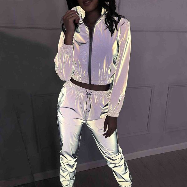 tracksuit 2 piece set hip womenpant hop reflective crop fashion female loose jacket coat matching sets plus size, White
tracksuit 2 piece set hip womenpant hop reflective crop fashion female loose jacket coat matching sets plus size, White