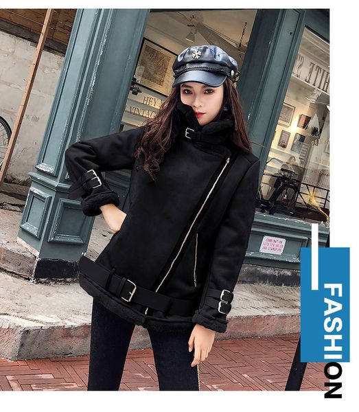 women's trench coats 2021 winter jacket suede leather of the fake female zipper motorcycle casual, Tan;black
women's trench coats 2021 winter jacket suede leather of the fake female zipper motorcycle casual, Tan;black