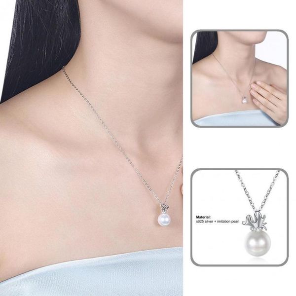 pendant necklaces lightweight imitation pearl clavicle necklace jewelry glossy appearance for dating, Silver
pendant necklaces lightweight imitation pearl clavicle necklace jewelry glossy appearance for dating, Silver