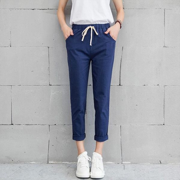 fashion brief harem chic women capri trousers trendy solid regular casual drawstring mid waist females pants, Black;white
fashion brief harem chic women capri trousers trendy solid regular casual drawstring mid waist females pants, Black;white