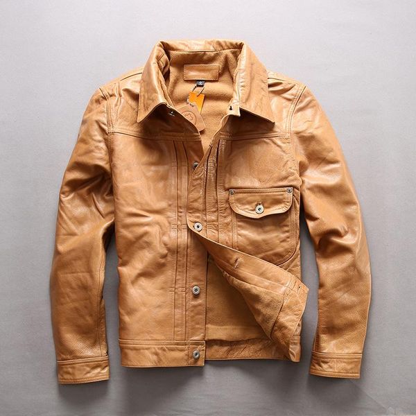 men's leather & faux slim fit genuine jacket turn-down collar vintage cowhide motorcycle men casual real coat, Black
men's leather & faux slim fit genuine jacket turn-down collar vintage cowhide motorcycle men casual real coat, Black