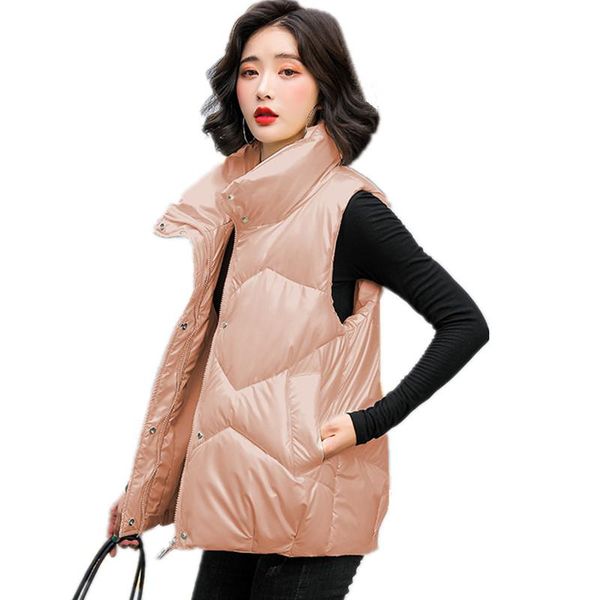 women's vests 2021 autumn winter women cotton vest casual sleeveless jacket female solid warm stand-up collar zipper glossy waistcoat y, Black;white
women's vests 2021 autumn winter women cotton vest casual sleeveless jacket female solid warm stand-up collar zipper glossy waistcoat y, Black;white