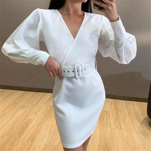 casual dresses women's solid puff sleeve dress 2021 autumn spring long deep v-neck with waistband fashion white short, Black;gray
casual dresses women's solid puff sleeve dress 2021 autumn spring long deep v-neck with waistband fashion white short, Black;gray